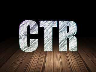 Image showing Business concept: CTR in grunge dark room