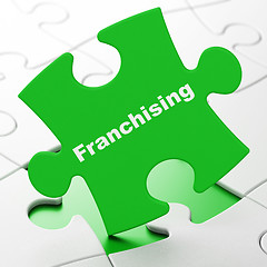 Image showing Business concept: Franchising on puzzle background