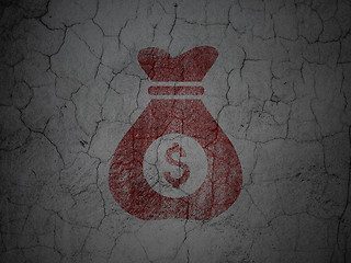 Image showing Business concept: Money Bag on grunge wall background