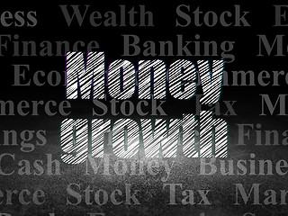 Image showing Banking concept: Money Growth in grunge dark room