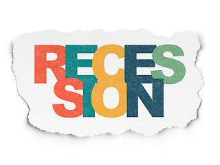 Image showing Business concept: Recession on Torn Paper background