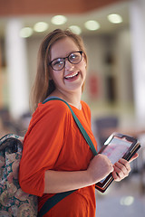 Image showing student girl with tablet computer