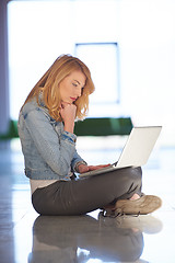 Image showing student girl with laptop computer