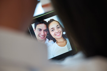 Image showing couple at modern home using tablet computer