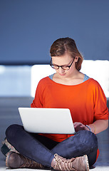 Image showing student girl with laptop computer