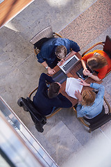 Image showing students group working on school  project  together