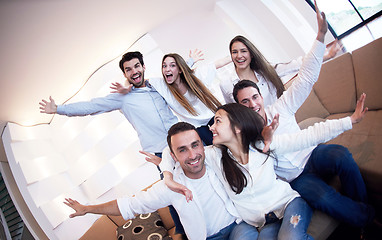 Image showing group of friends taking selfie