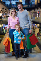 Image showing young family with shopping bags