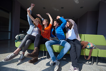 Image showing students group taking selfie