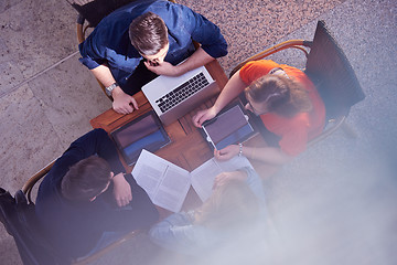 Image showing students group working on school  project  together