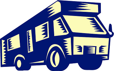 Image showing Camper Van Motor Home Woodcut