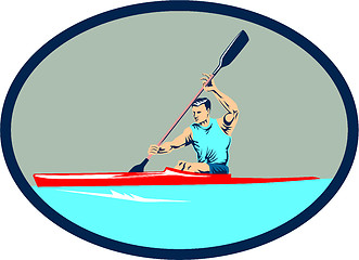 Image showing Kayak Racing Canoe Sprint Oval Retro