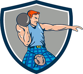 Image showing Highland Games Stone Put Throw Crest Retro