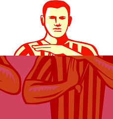 Image showing Basketball Referee Technical Foul Retro