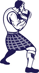 Image showing Scotsman Weight Throw Isolated Retro