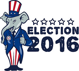 Image showing US Election 2016 Republican Mascot Thumbs Up Cartoon