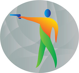 Image showing Air Pistol Shooting Circle Retro