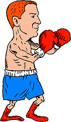 Image showing Boxer Fighting Stance Cartoon