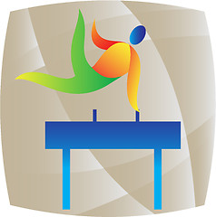 Image showing Pommel Horse Gymnastics Square Retro