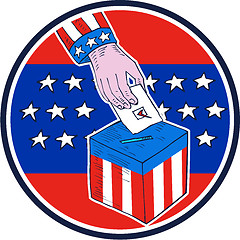 Image showing Hand Ballot Box Circle Etching