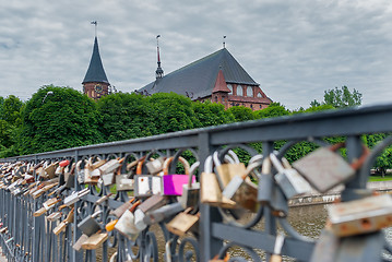 Image showing Locks of love Medovy Bridge. Kaliningrad. Russia