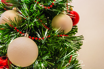 Image showing Close up of a decorated christmas tree