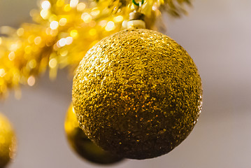 Image showing Golden christmas ball