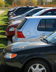 Image showing Row of cars in the parking lot