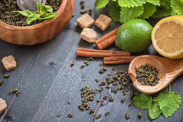 Image showing berries  tea composition