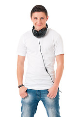 Image showing Modern man with headphones 