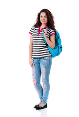Image showing Student girl with backpack