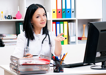 Image showing Smiling medical doctor woman