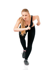 Image showing Woman doing fitness exercise