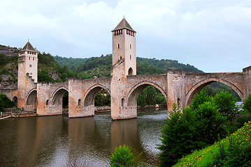 Image showing Valentre bridge in Cahors France