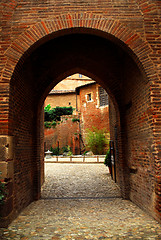 Image showing Courtyard of Cathedral of Ste-Cecile in Albi France