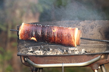 Image showing hungarian cake on fire