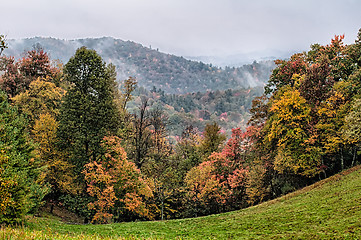 Image showing autumn drive on blue ridge parkway