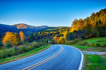 Image showing driving through  blue ridge mountains national park 