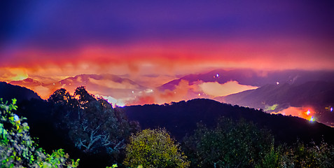 Image showing Mountaintop view of rolling hills in the Blue Ridge Mountains 