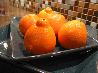 Image showing Tangerines in a bowl