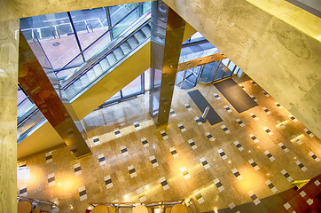 Image showing Interior of an office building lobby with reception