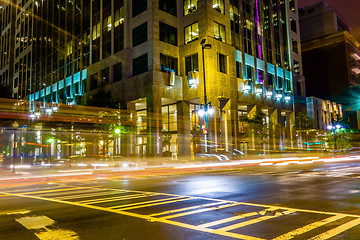 Image showing night time on streets of charlotte north carolina