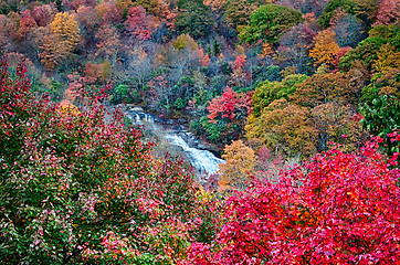 Image showing autumn drive on blue ridge parkway