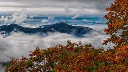 Image showing autumn drive on blue ridge parkway