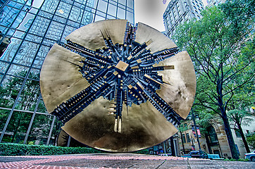 Image showing sculpture in uptown charlotte grande disk