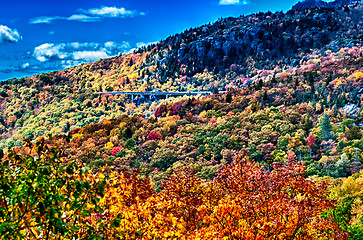 Image showing autumn drive on blue ridge parkway