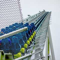 Image showing crazy rollercoaster rides at amusement park