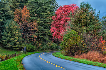 Image showing autumn drive on blue ridge parkway