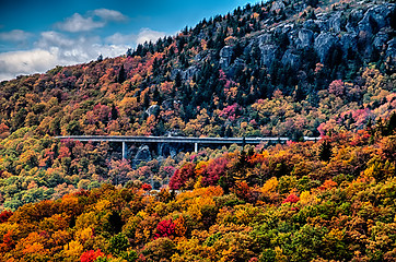 Image showing autumn drive on blue ridge parkway