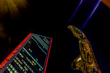 Image showing night time on streets of charlotte north carolina